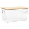 Caixa Organizadora Cozinha Banheiro Escritório Tampa Bambu Multiuso (m) PGB Organizador Acrílico Bam - 2