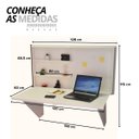 Ver imagem 2 de Mesa Home Office Escrivaninha Retrátil Branco