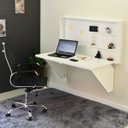 Ver imagem 1 de Mesa Home Office Escrivaninha Retrátil Branco