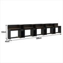 Ver imagem 5 de Conjunto de Escritório Smart 4 Livreiro e 5 Mesas 90cm - Preto e Cedro