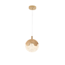 Pendente Globo de Metal Dourado Cristal 15cm Led 8w 3000k Bivolt - 1