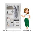Ver imagem 6 de Guarda Roupa Casal Roupeiro Quarto Chile 4 Portas Branco Acetinado - Moval