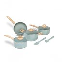 Ver imagem 1 de Jogo de Panelas Antiaderentes 6 Peças Indução Ceramic Life Botanika Brinox - Verde Verde