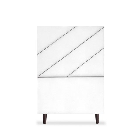 Cabeceira Estofada Queen Cristal 90cm Suede Branco
