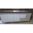Ver imagem 1 de Gabinete para Pia de Cozinha de 1,80m Donatelo Cípres e Branco Fosco 100% Mdf 15mm Rino Móveis Donat