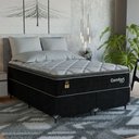 Ver imagem 1 de Cama Box Casal Bipartido + Colchão Comfort Class Pillow Top Preto/suede Preto