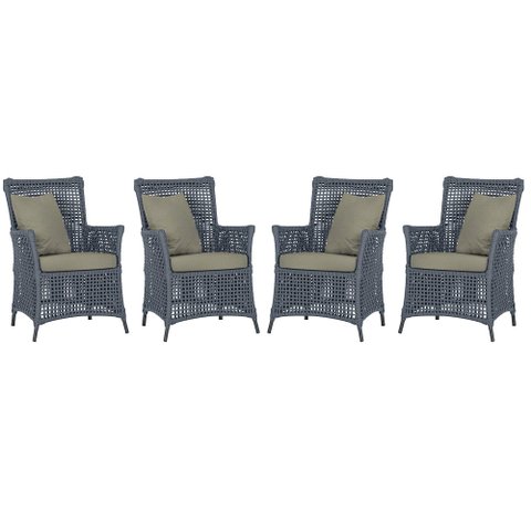 4 Poltronas Igapó Alumínio Micro Pintura Preta Corda Náutica Estofado 8