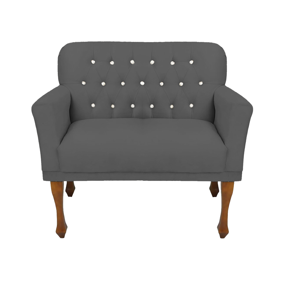 Namoradeira Poltrona Decorativa Para Sala de Estar Anitta Corano Cinza DL Decor - 1