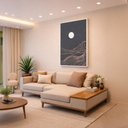 Ver imagem 4 de Quadro Canvas Lua e Colinas Minimalista 90x60cm Mold Branca