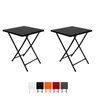 Conjunto 2 Mesa Dobrável Bar Restaurante Aço Ferro - 1