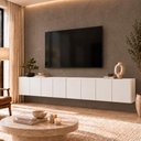 Ver imagem 1 de Rack para TV até 75 Polegadas com 8 Portas Suspenso 247cm Multimóveis MP1911 Branco