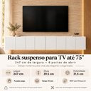Ver imagem 6 de Rack para TV até 75 Polegadas com 8 Portas Suspenso 247cm Multimóveis MP1911 Branco