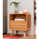 Ver imagem 2 de Kit 2 Mesas de Cabeceira Retrô com Gaveta e Nicho Channel - Nature