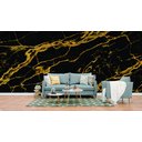 Ver imagem 1 de Papel de Parede Painel 3D Mármore preto Fio Ouro 4M Revestimento Pedra Requinte Auto Colante