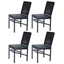 Ver imagem 3 de Cadeira Corda Nautica Preta Varanda Sacada Cozinha - Kit 4 Eletrostática