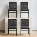 Ver imagem 1 de Cadeira Corda Nautica Preta Varanda Sacada Cozinha - Kit 4 Eletrostática