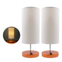Ver imagem 1 de Kit 2 Abajur Luminaria de Mesa Redondo Interruptor Ref 84 Decoração Casa Sala Quarto Escritório