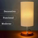 Ver imagem 3 de Kit 2 Abajur Luminaria de Mesa Redondo Interruptor Ref 84 Decoração Casa Sala Quarto Escritório