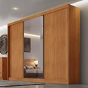 Ver imagem 4 de Guarda Roupa Casal Lôgan Plus 3 Portas 1 com Espelho 8 Gavetas Cinamomo - Novo Horizonte