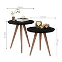 Ver imagem 2 de Conjunto Mesa Lateral Sofá Sala Pés Palito