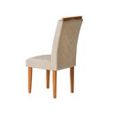 Ver imagem 6 de Kit 2 Cadeiras Estofadas de Jantar Tulipa - Mdf em Veludo Pés em Madeira - Vintage Decor - Bege