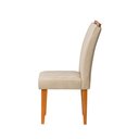 Ver imagem 4 de Kit 2 Cadeiras Estofadas de Jantar Tulipa - Mdf em Veludo Pés em Madeira - Vintage Decor - Bege