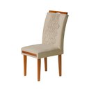 Ver imagem 5 de Kit 2 Cadeiras Estofadas de Jantar Tulipa - Mdf em Veludo Pés em Madeira - Vintage Decor - Bege