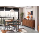 Ver imagem 2 de Conjunto Sala de Jantar e Cozinha Com 4 Cadeiras Madeira Maciça Cinza