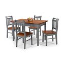 Ver imagem 1 de Conjunto Sala de Jantar e Cozinha Com 4 Cadeiras Madeira Maciça Cinza