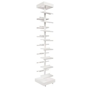 Expositor de Calçados com 1 Coluna e 15 Suportes Chapa Screw Comac Branco