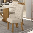Ver imagem 7 de Conjunto Sala Jantar Mesa Yara 160 cm Canto Reto c/ Vidro 6 Cadeiras Bella Henn