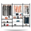 Ver imagem 1 de Guarda Roupa Closet Aramado Aberto Armário Modulado Roupeiro 2,50m - Preto