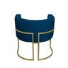 Kit 02 Poltronas para Sala Decorativa Luna Base Ferro Dourado Veludo Azul Marinho Visan Estofados - 3