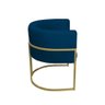 Kit 02 Poltronas para Sala Decorativa Luna Base Ferro Dourado Veludo Azul Marinho Visan Estofados - 4