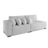 Sofá 2 3 4 Lugares Modulado Chaise Almofada Solta Molas Isa Be Linho Cinza Claro 1,9m - 1