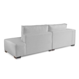 Sofá 2 3 4 Lugares Modulado Chaise Almofada Solta Molas Isa Be Linho Cinza Claro 1,9m - 3