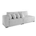 Ver imagem 1 de Sofá 2 Lugares Modulado Chaise Almofada Solta Molas Isa Be Linho Cinza Claro 1,9m
