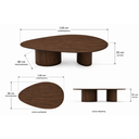 Ver imagem 3 de Mesa de Centro Orgânica Alta 118cm em MDF e Lâmina Natural de Tauari Scarlet Oona Design Castanho
