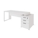 Ver imagem 4 de Mesa Escritório Diretor 170cm a 192cm 3 Gavetas Pé Metal F5