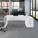 Ver imagem 1 de Mesa Escritório Diretor 170cm a 192cm 3 Gavetas Pé Metal F5