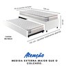 Bicama Box Solteiro Courino Linho Branco 88x188 com Dois Colchões Hanover Molas Ensacadas Inducol - 2