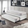 Bicama Box Solteiro Courino Linho Branco 88x188 com Dois Colchões Hanover Molas Ensacadas Inducol - 3