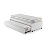 Bicama Box Solteiro Courino Linho Branco 88x188 com Dois Colchões Hanover Molas Ensacadas Inducol - 9