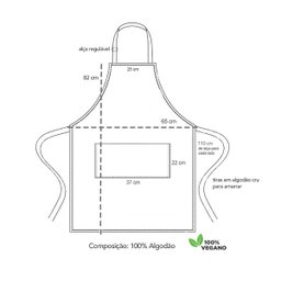 Avental Bege Ebandana Algodao Caqui Bar Cafeteria Cozinha - 3