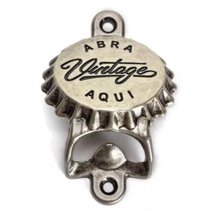 Abridor De Garrafa Vintage - Prateado - 5,8x8,7 - Metal - Cerveja Churrasco