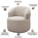Ver imagem 4 de Kit 2 Poltronas Giratórias Giratória Sala Living Orgânico Carmen F04 Bouclê Bege - Lyam Decor