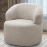 Kit 2 Poltronas Giratórias Giratória Sala Living Orgânico Carmen F04 Bouclê Bege - Lyam Decor - 2