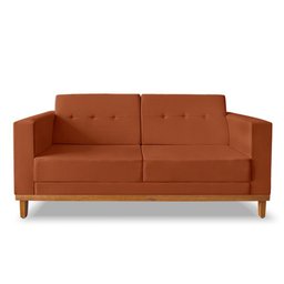 Sofa Beny 3 Lugares Linho Terra Cota Soft Madeira Prima - 3
