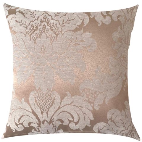 Capa de Almofada Jacquard Bege Cobre Medalhão 45x45cm