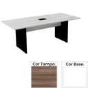 Ver imagem 1 de Mesa de Reunião com Caixa de Tomada Retangular 260 x 120 cm Pé Painel PE25 em MDP Walnut Base